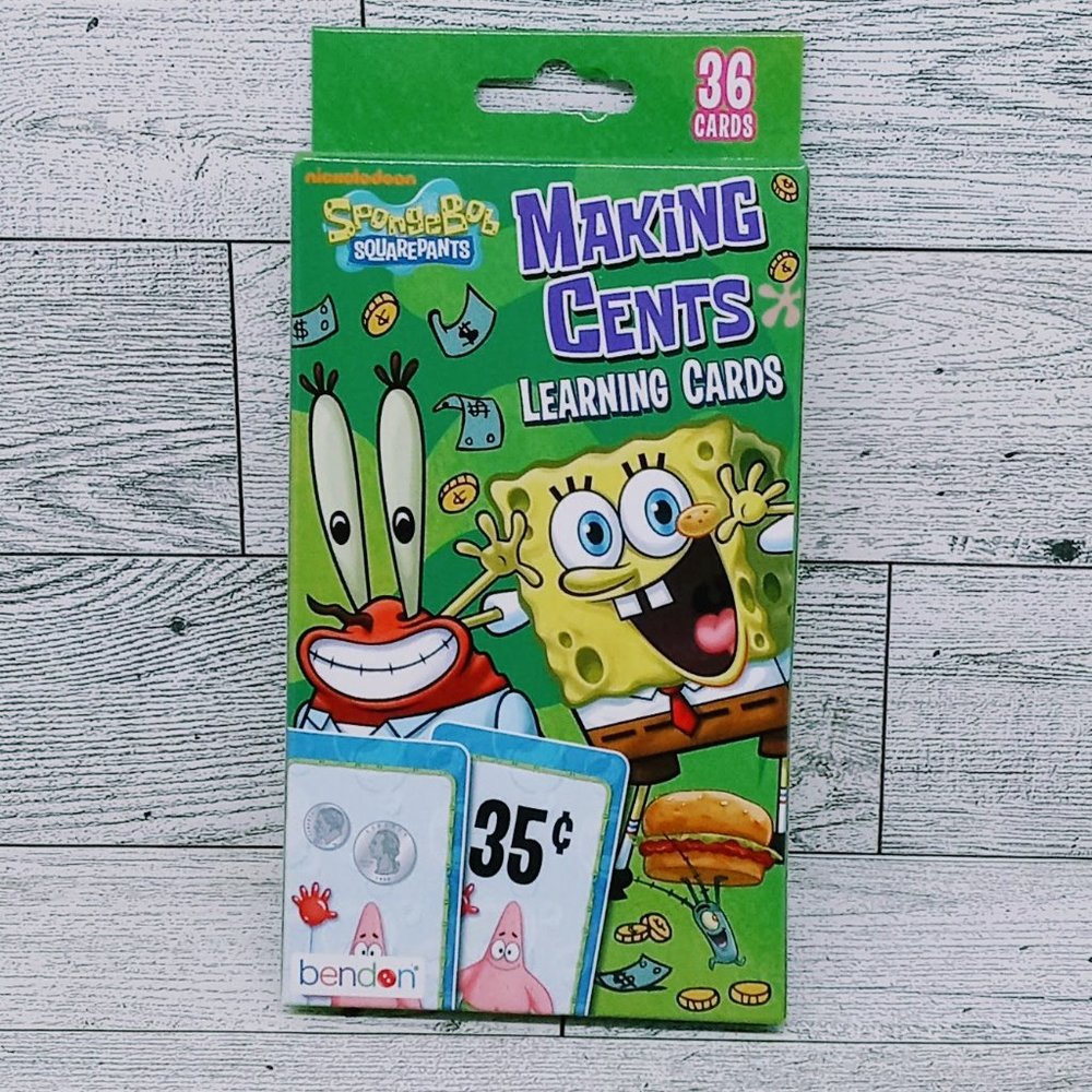 SpongeBob SquarePants Making Cents Learning Cards  36 Cards
